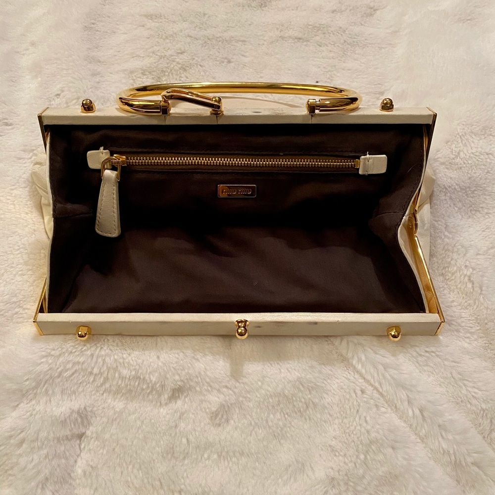 Miu Miu Gold Hardware Soft Calfskin Handbag - Picture 4 of 11